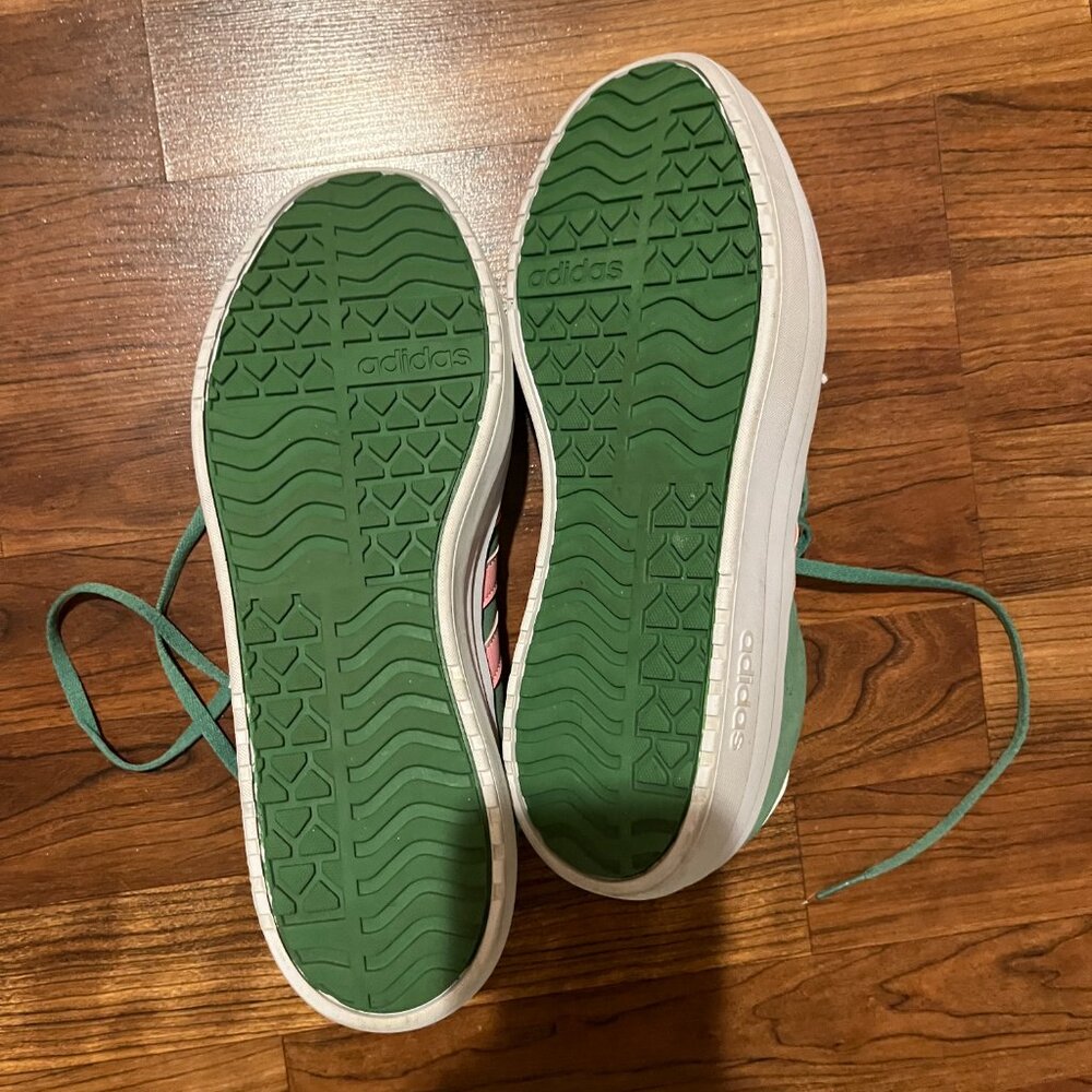 Adidas Women's VL Court Bold Platform Sneaker. Green/Pink Size 10.  Like New. - Picture 6 of 6